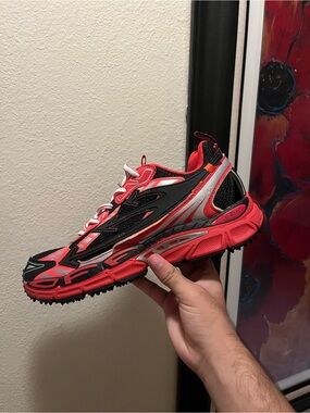 Off-White Men's be right back Trail Sneaker in Red, Black & Silver
